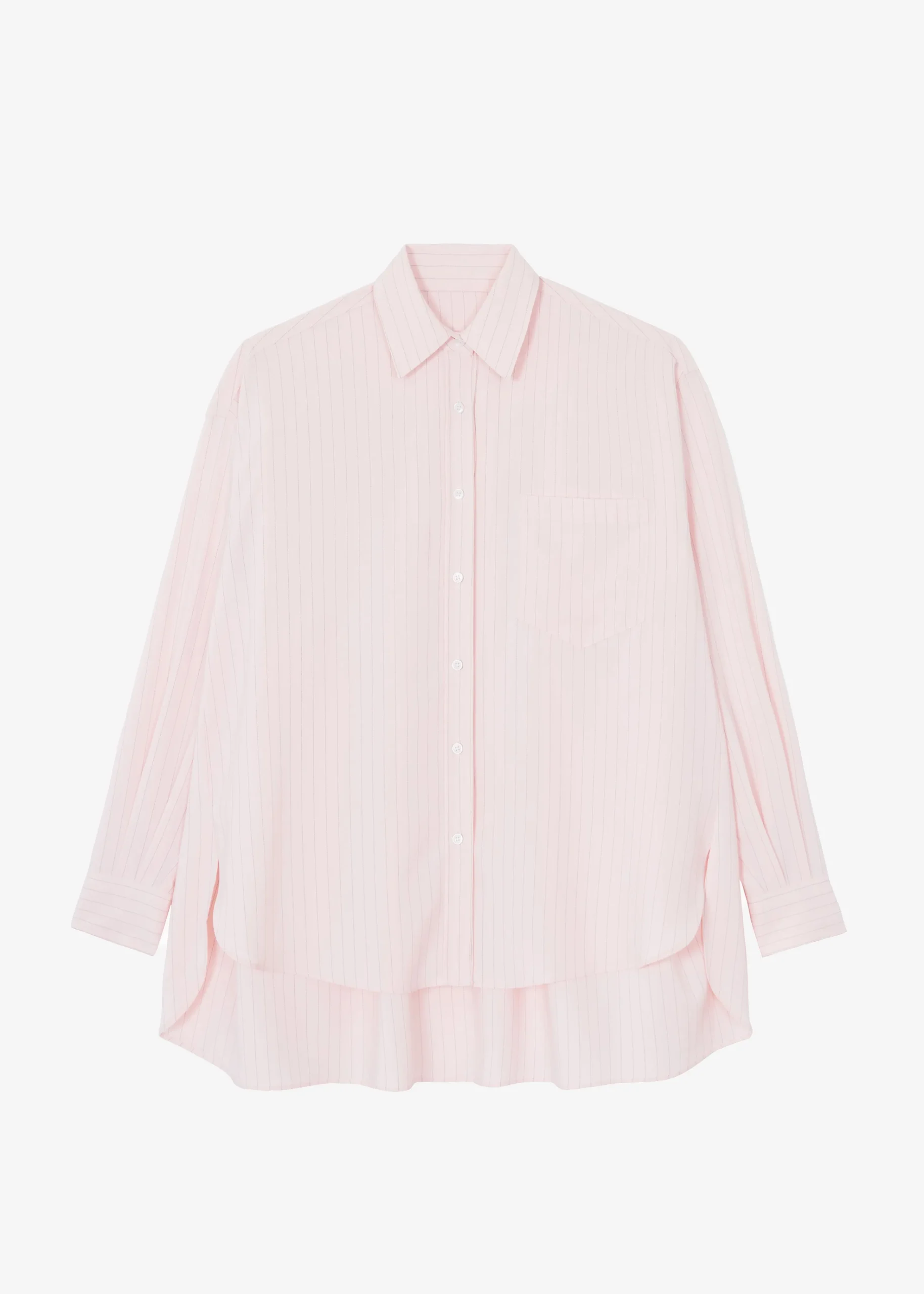 The Frankie Shop Georgia Fluid Shirt Pink Pinstripe Clearance