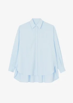 The Frankie Shop Georgia Fluid Shirt Blue Pinstripe Discount