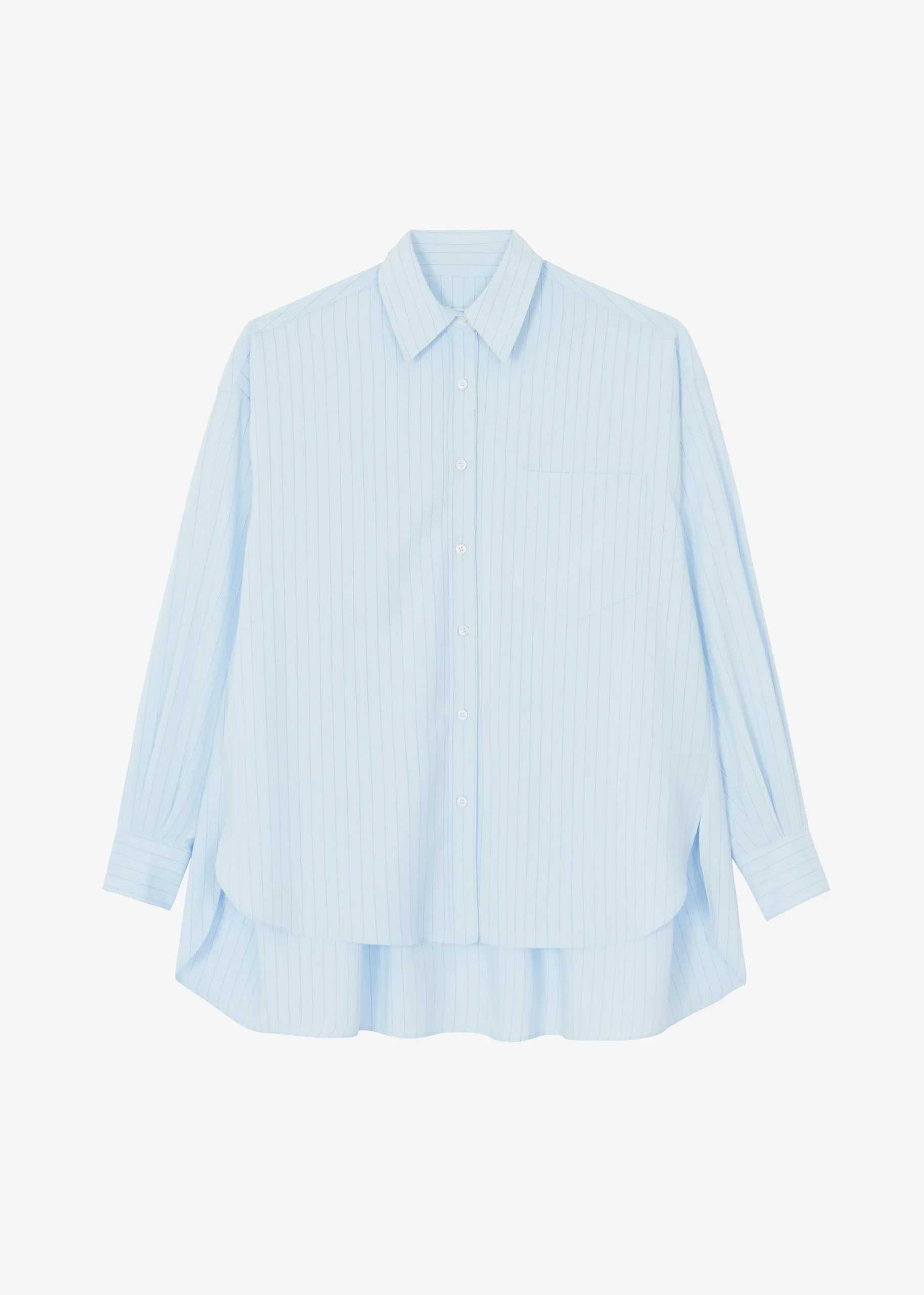 The Frankie Shop Georgia Fluid Shirt Blue Pinstripe Discount