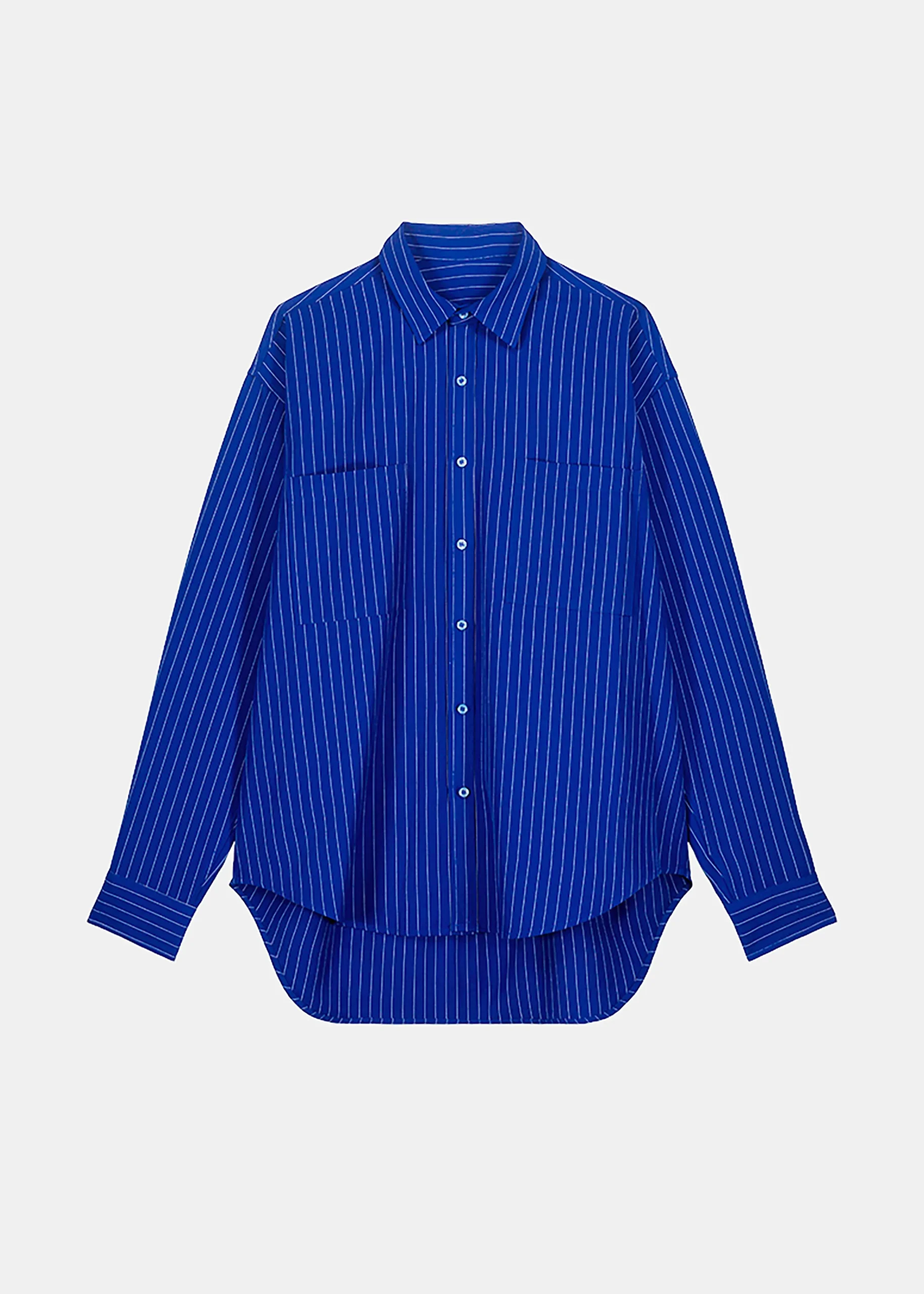 The Frankie Shop Georgia Fluid Stripe Shirt Deep Blue Clearance
