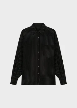 The Frankie Shop Georgia Pinstripe Shirt Black/White Discount