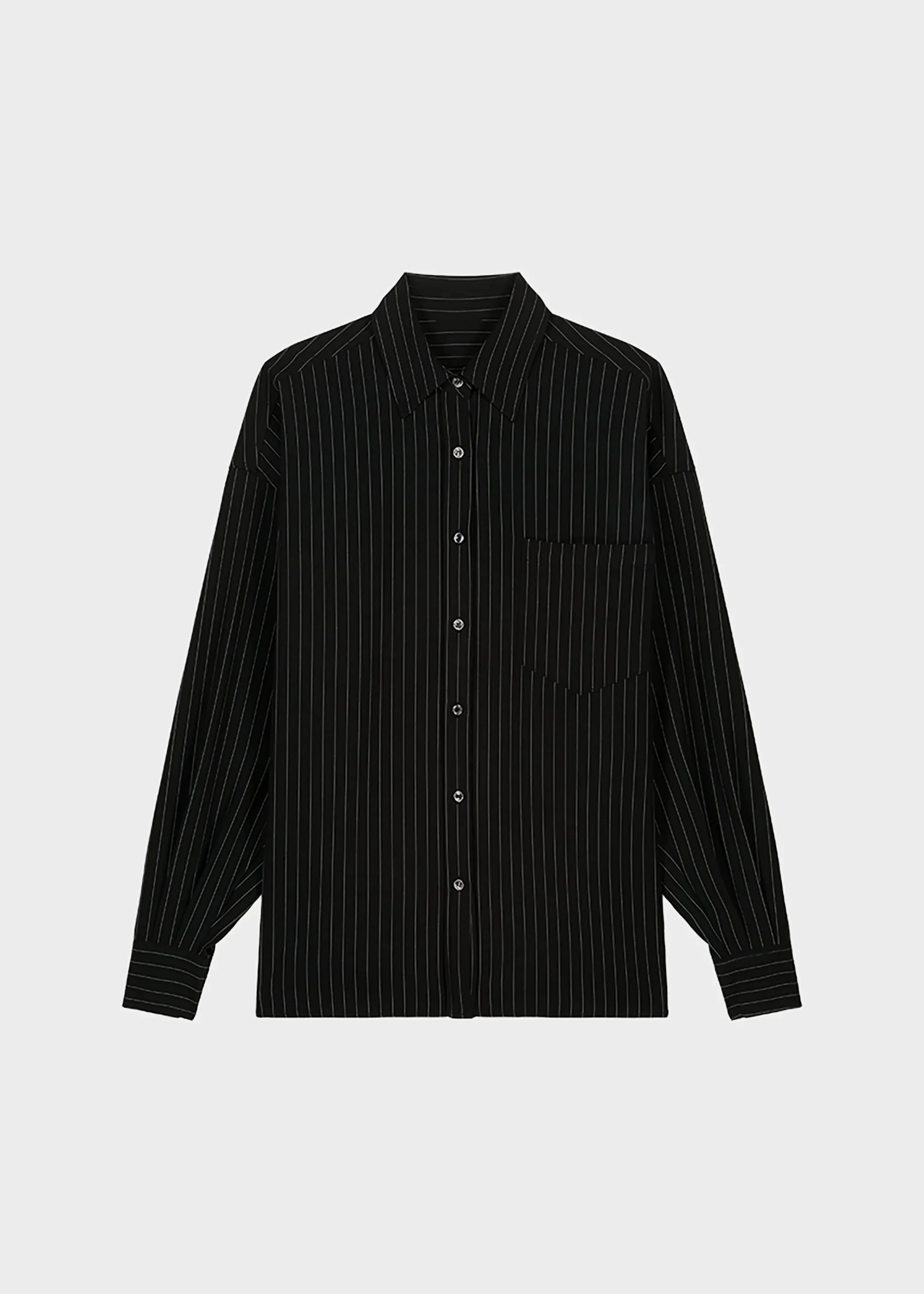 The Frankie Shop Georgia Pinstripe Shirt Black/White Discount