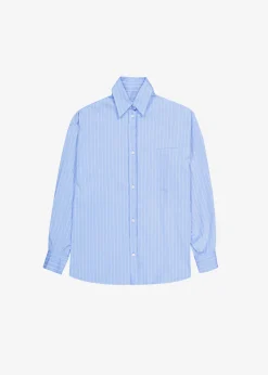 The Frankie Shop Georgia Pinstripe Shirt Light Blue Best