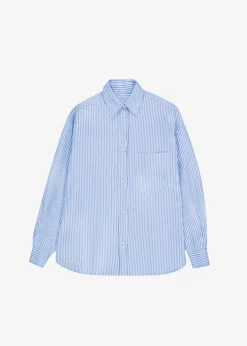 The Frankie Shop Georgia Stripe Shirt White/Light Blue Sale