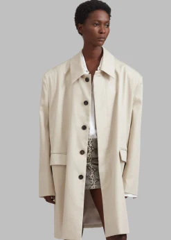 The Frankie Shop Ghent Padded Shoulder Trench Beige Online
