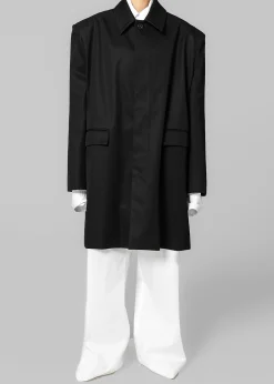 The Frankie Shop Ghent Padded Shoulder Trench Black Clearance