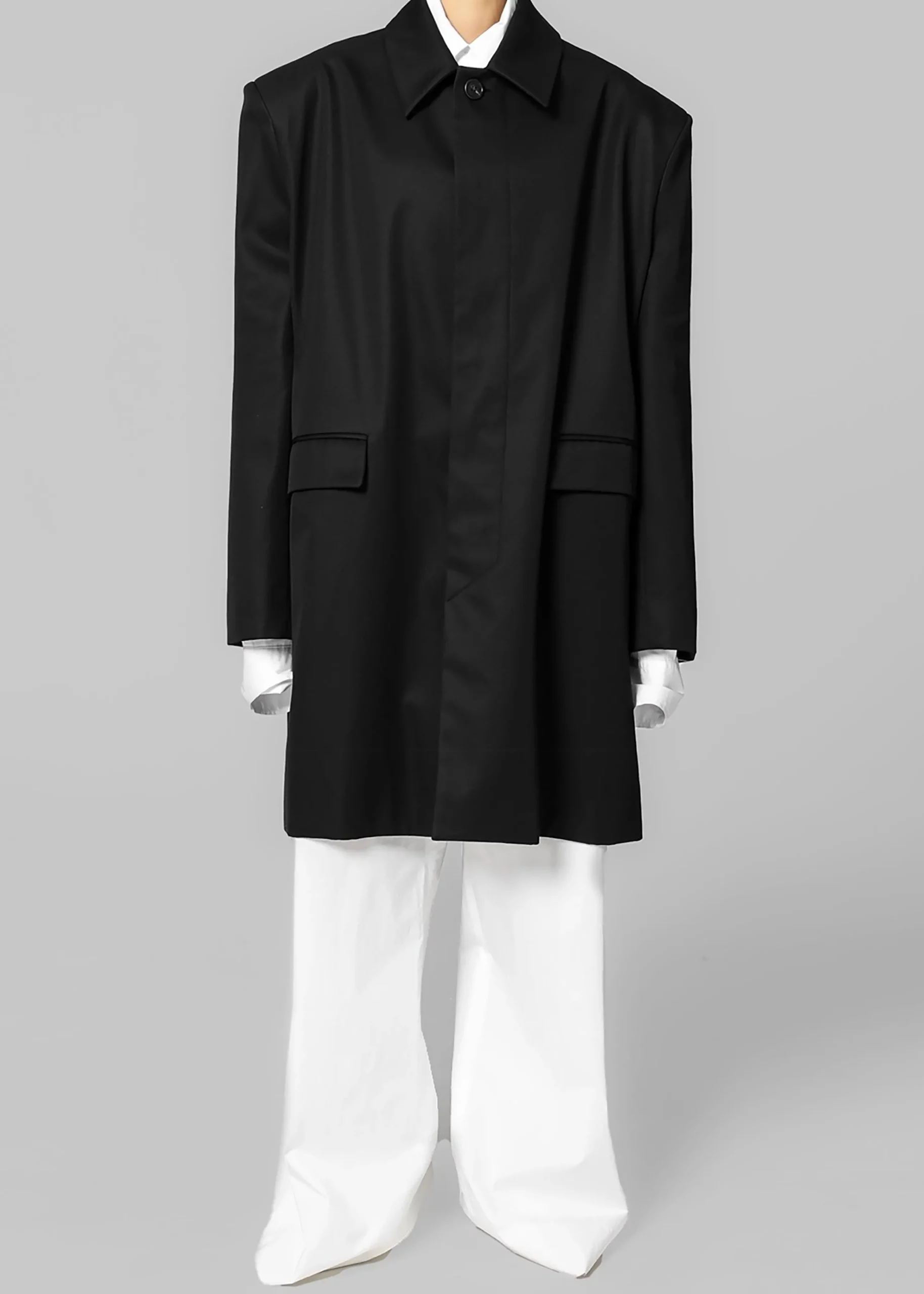 The Frankie Shop Ghent Padded Shoulder Trench Black Clearance