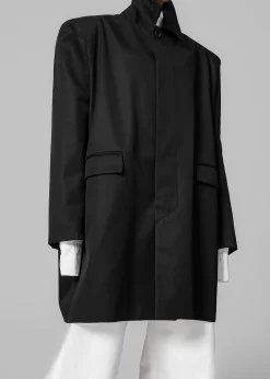 The Frankie Shop Ghent Padded Shoulder Trench Black Clearance