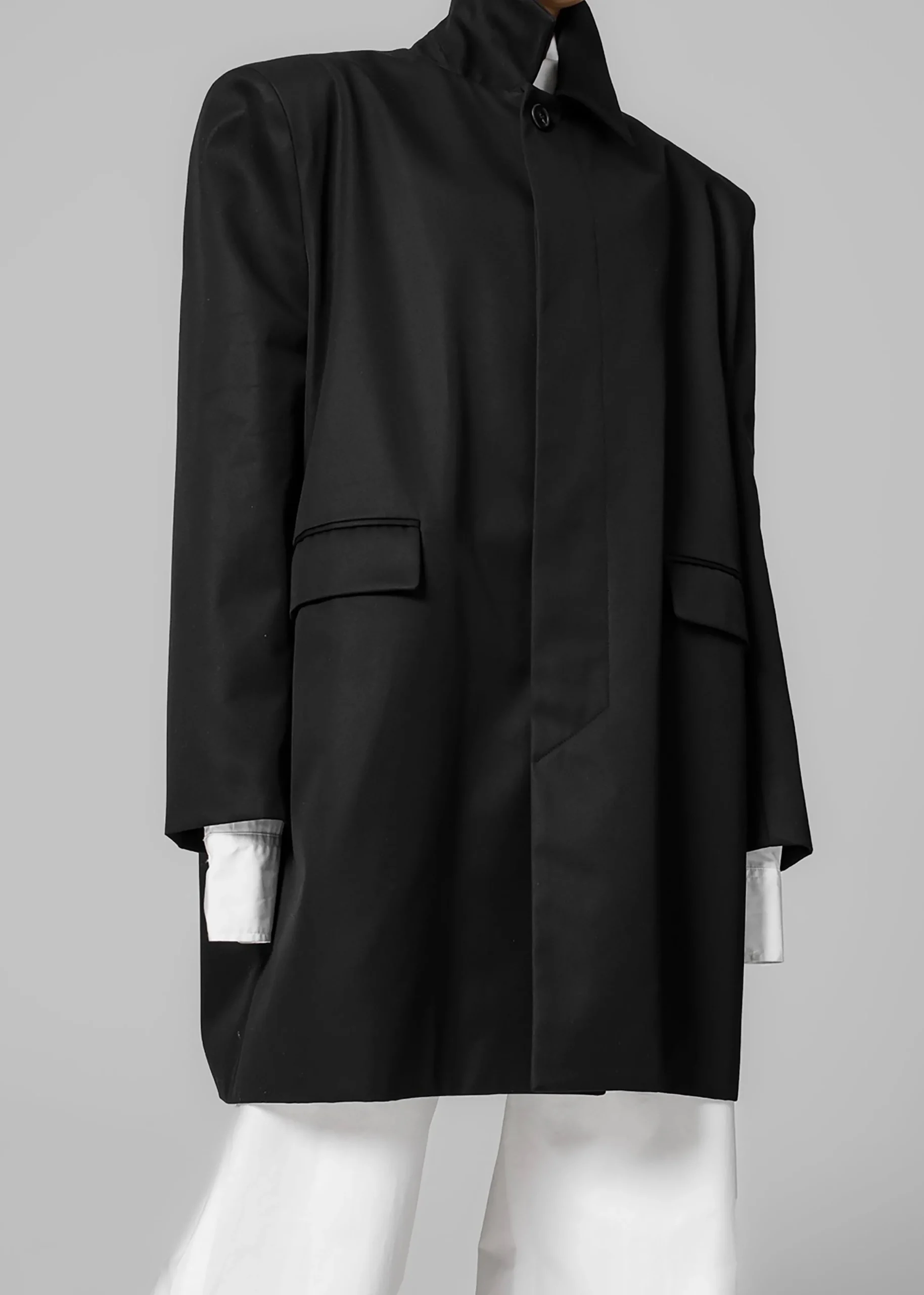 The Frankie Shop Ghent Padded Shoulder Trench Black Clearance