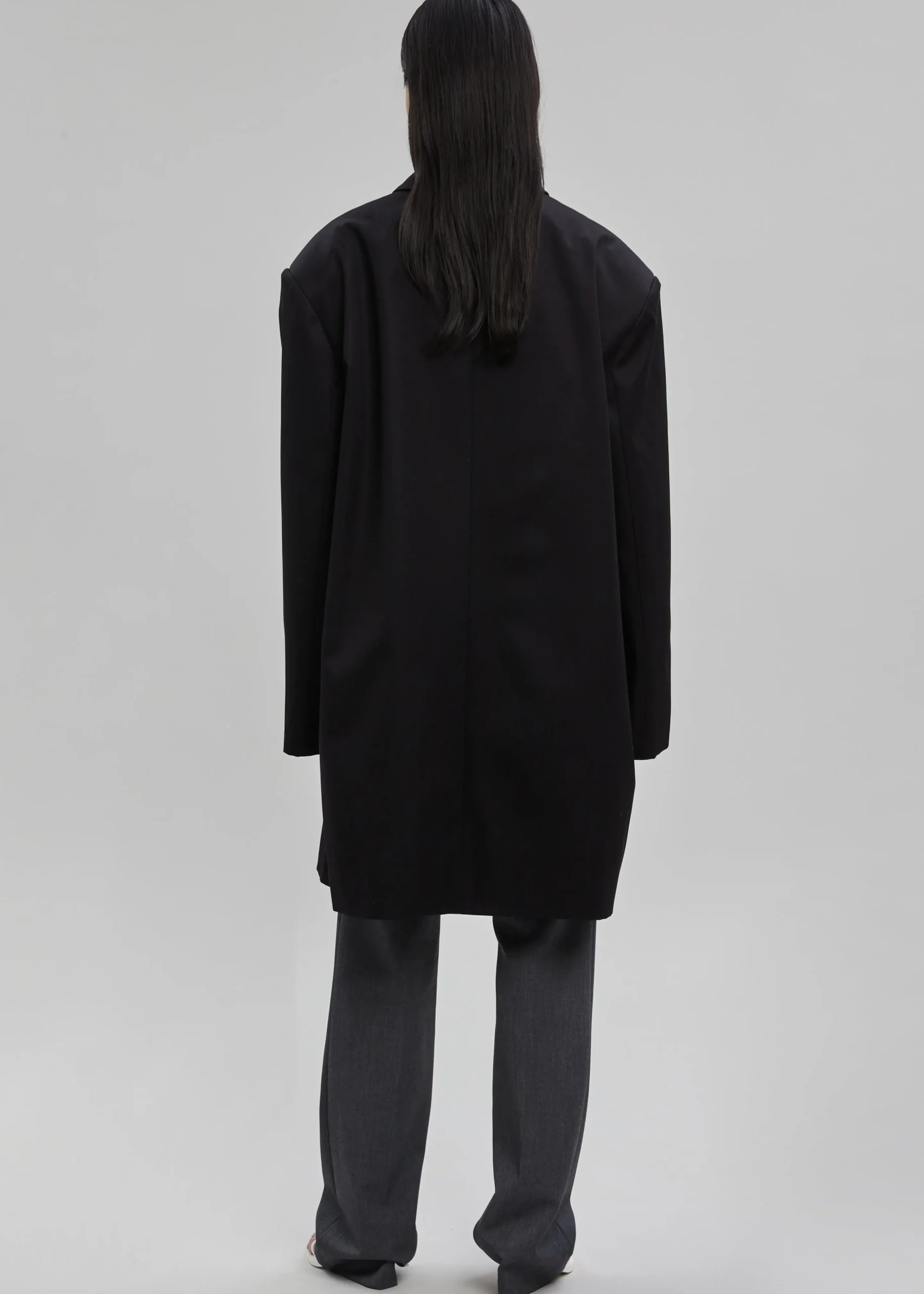 The Frankie Shop Ghent Padded Shoulder Trench Black Clearance