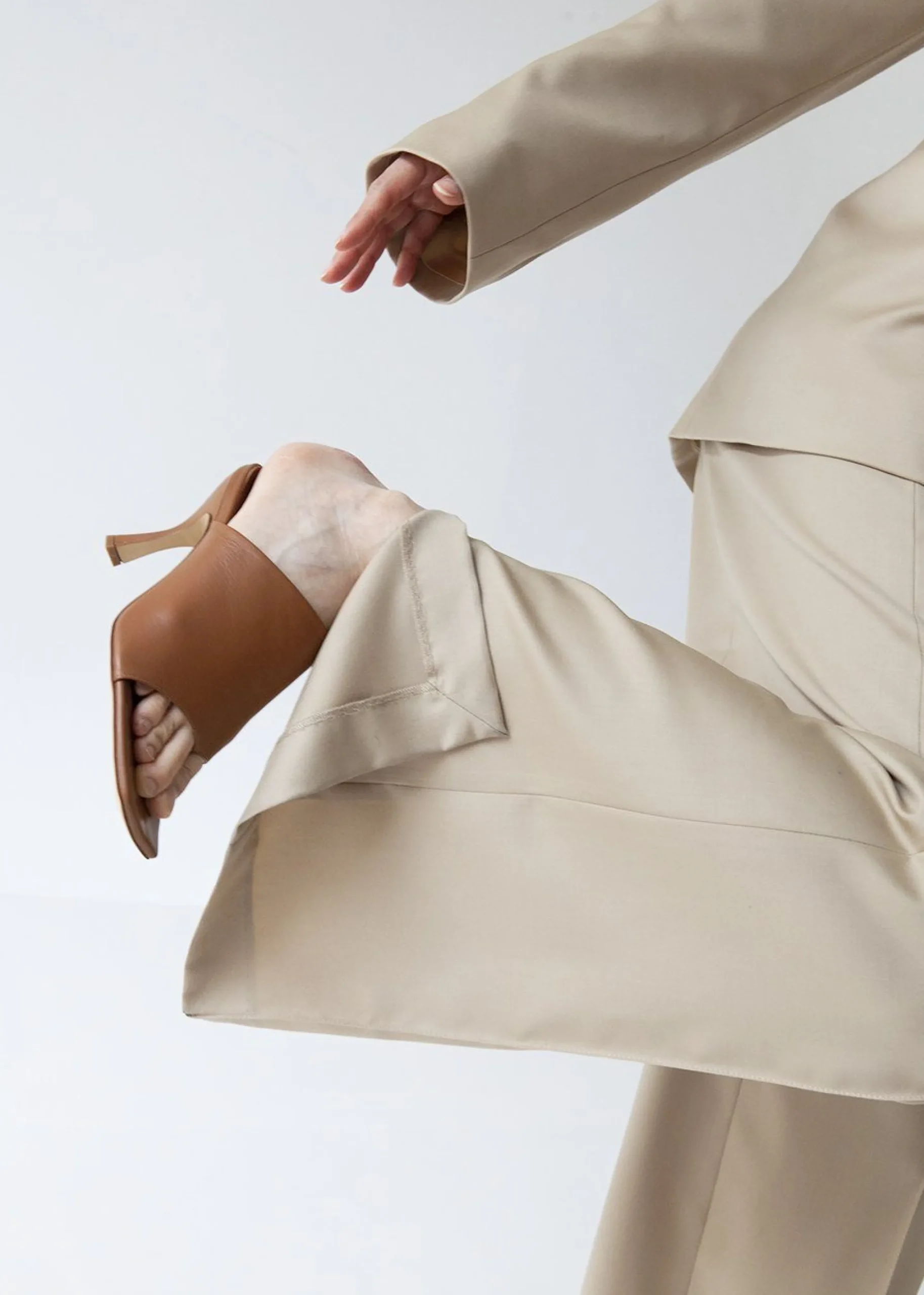 The Frankie Shop Gia X Pernille Teisbaek Leather Mule Sandal Brown Clearance