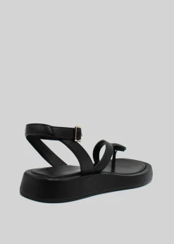 The Frankie Shop Gia X Rhw Rosie Flat Wrap Sandal Black Best