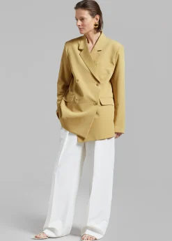 The Frankie Shop Girona Open Back Blazer Cornsilk Best