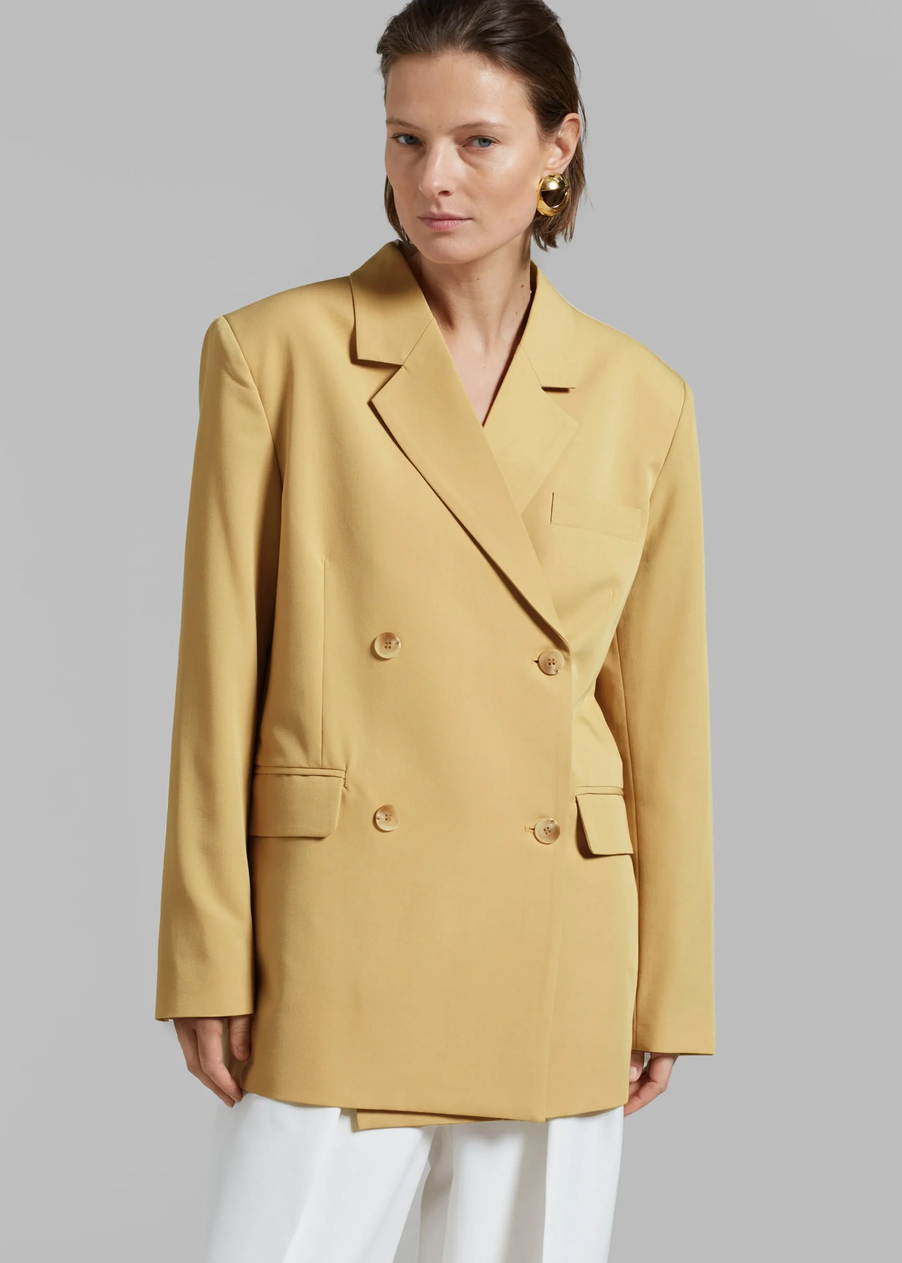The Frankie Shop Girona Open Back Blazer Cornsilk Best