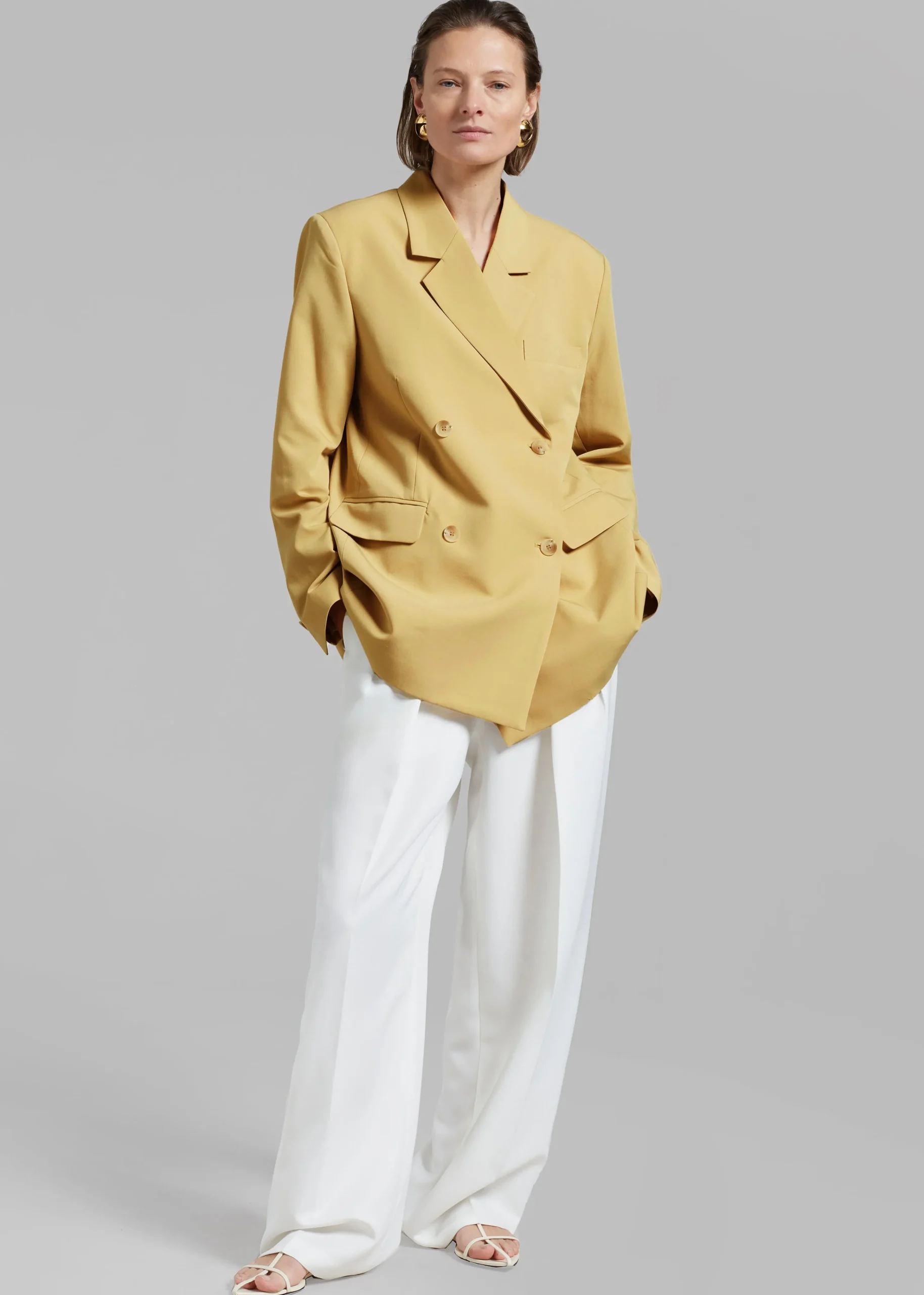 The Frankie Shop Girona Open Back Blazer Cornsilk Best