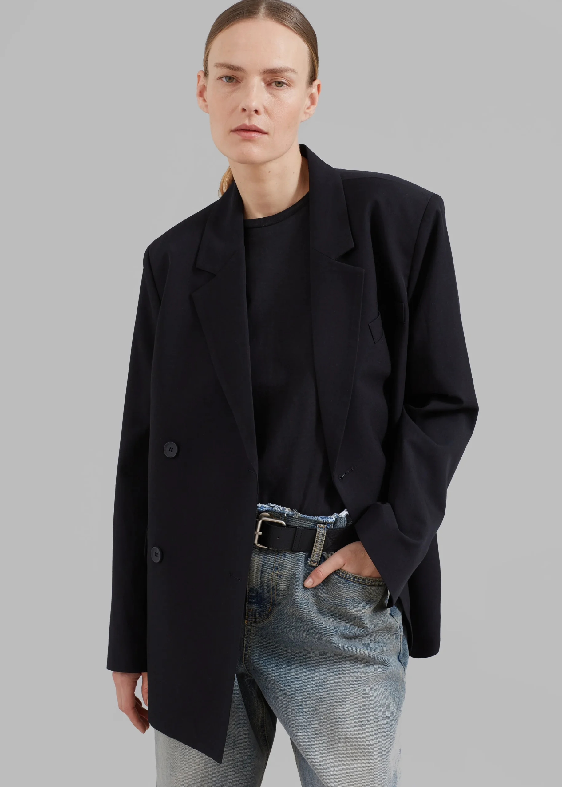 The Frankie Shop Girona Open Back Blazer Black Outlet