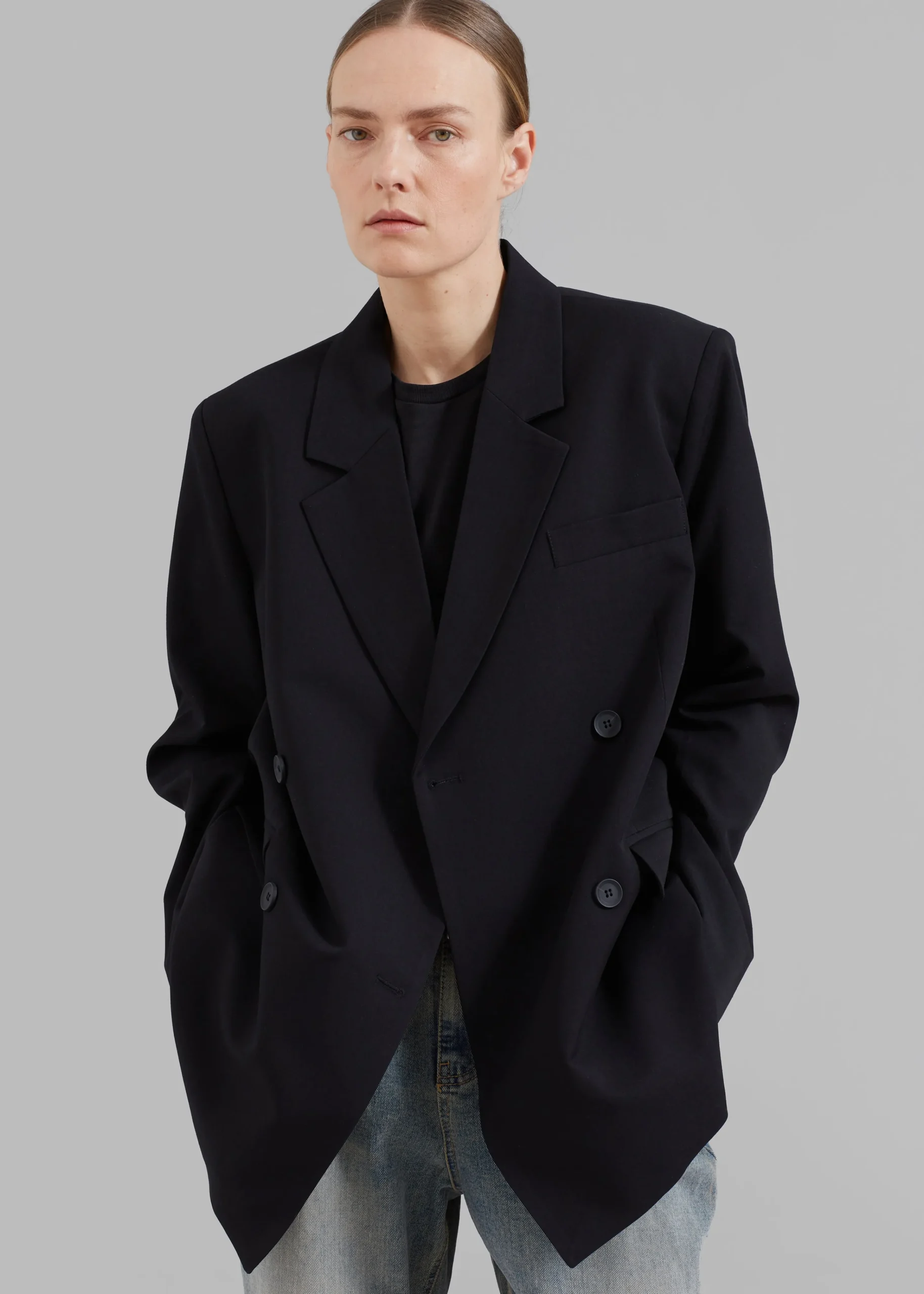 The Frankie Shop Girona Open Back Blazer Black Outlet