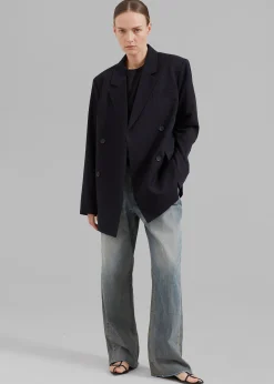 The Frankie Shop Girona Open Back Blazer Black Outlet