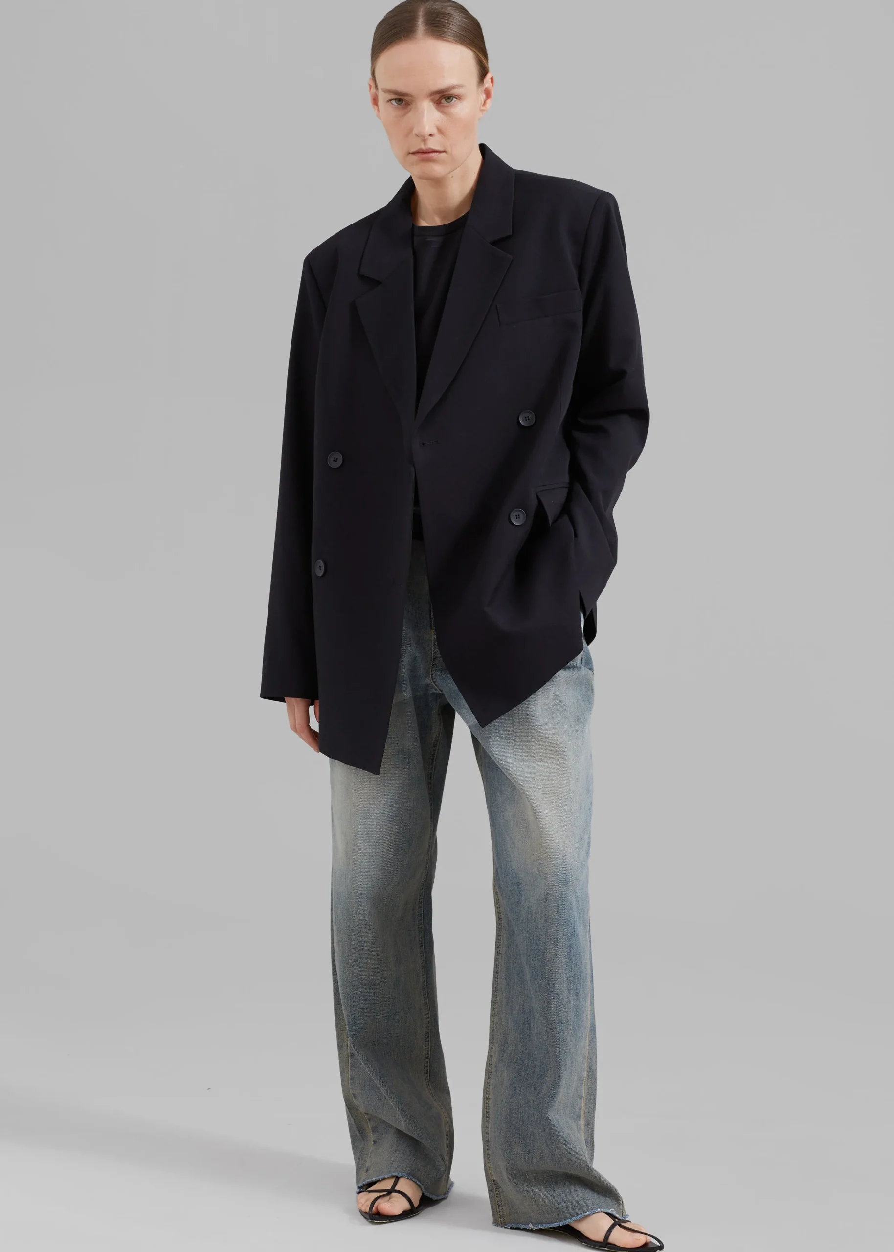 The Frankie Shop Girona Open Back Blazer Black Outlet