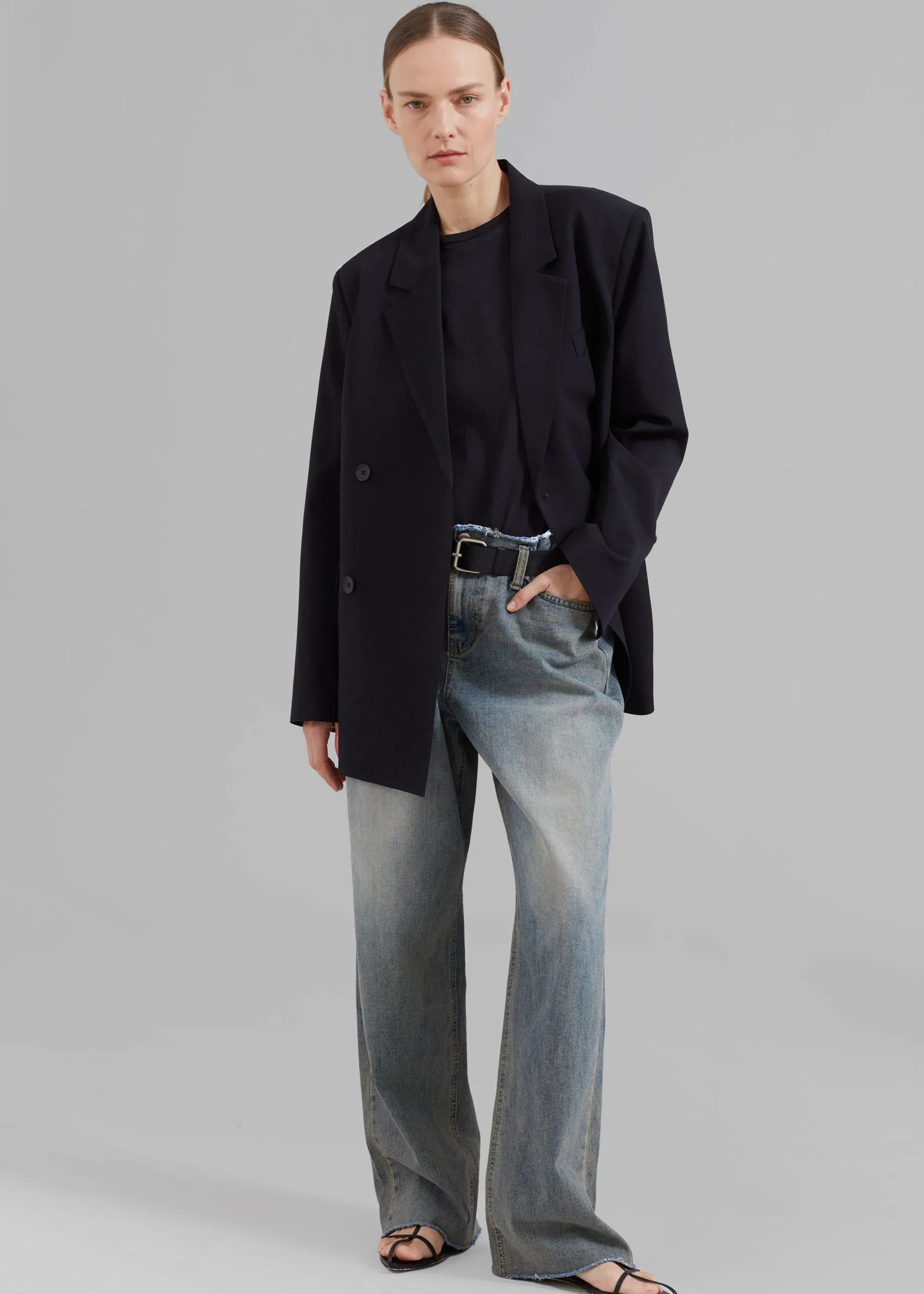 The Frankie Shop Girona Open Back Blazer Black Outlet