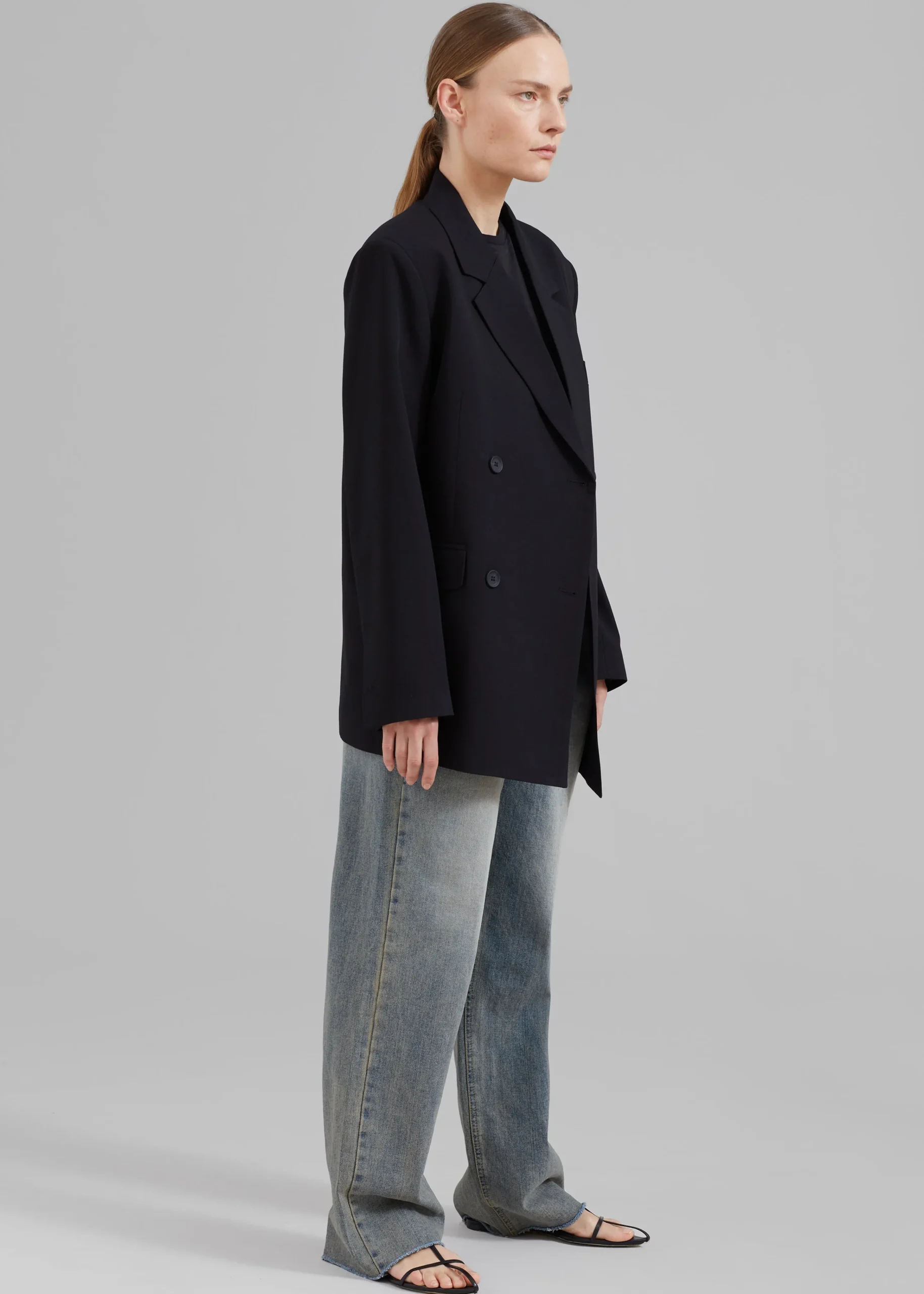 The Frankie Shop Girona Open Back Blazer Black Outlet