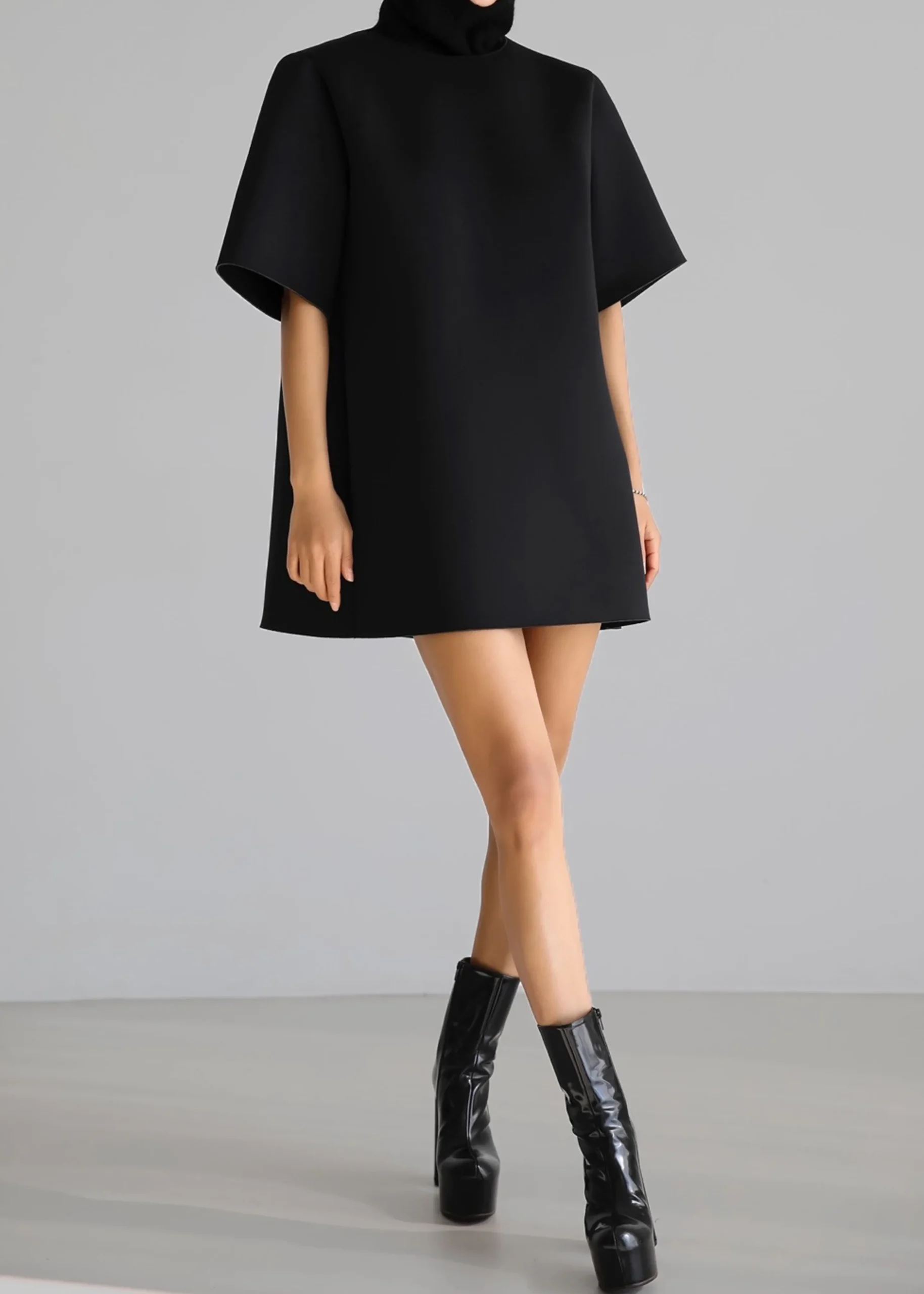 The Frankie Shop Giza Neoprene Mini Dress Black Discount