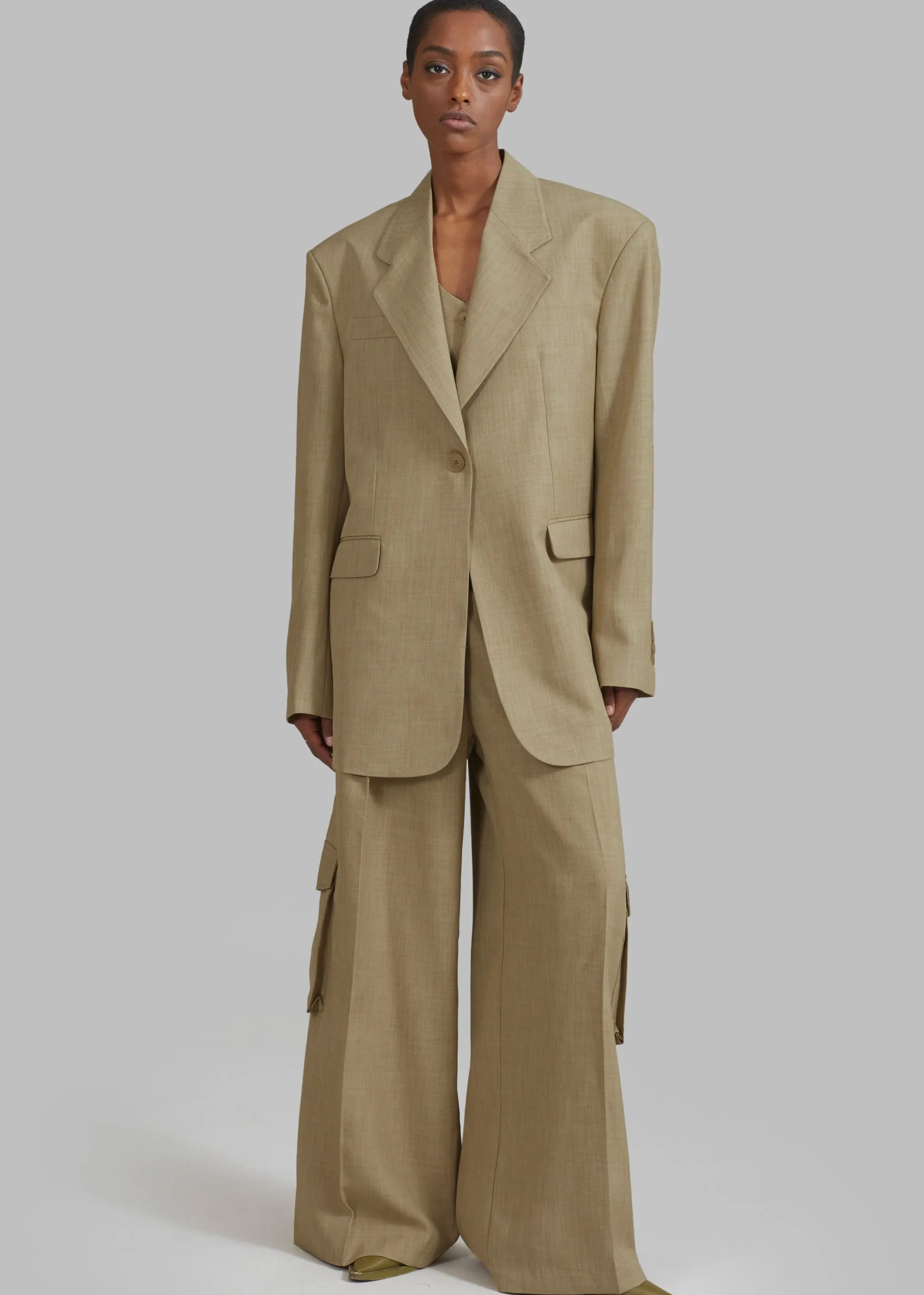 The Frankie Shop Gladys Blazer Khaki New
