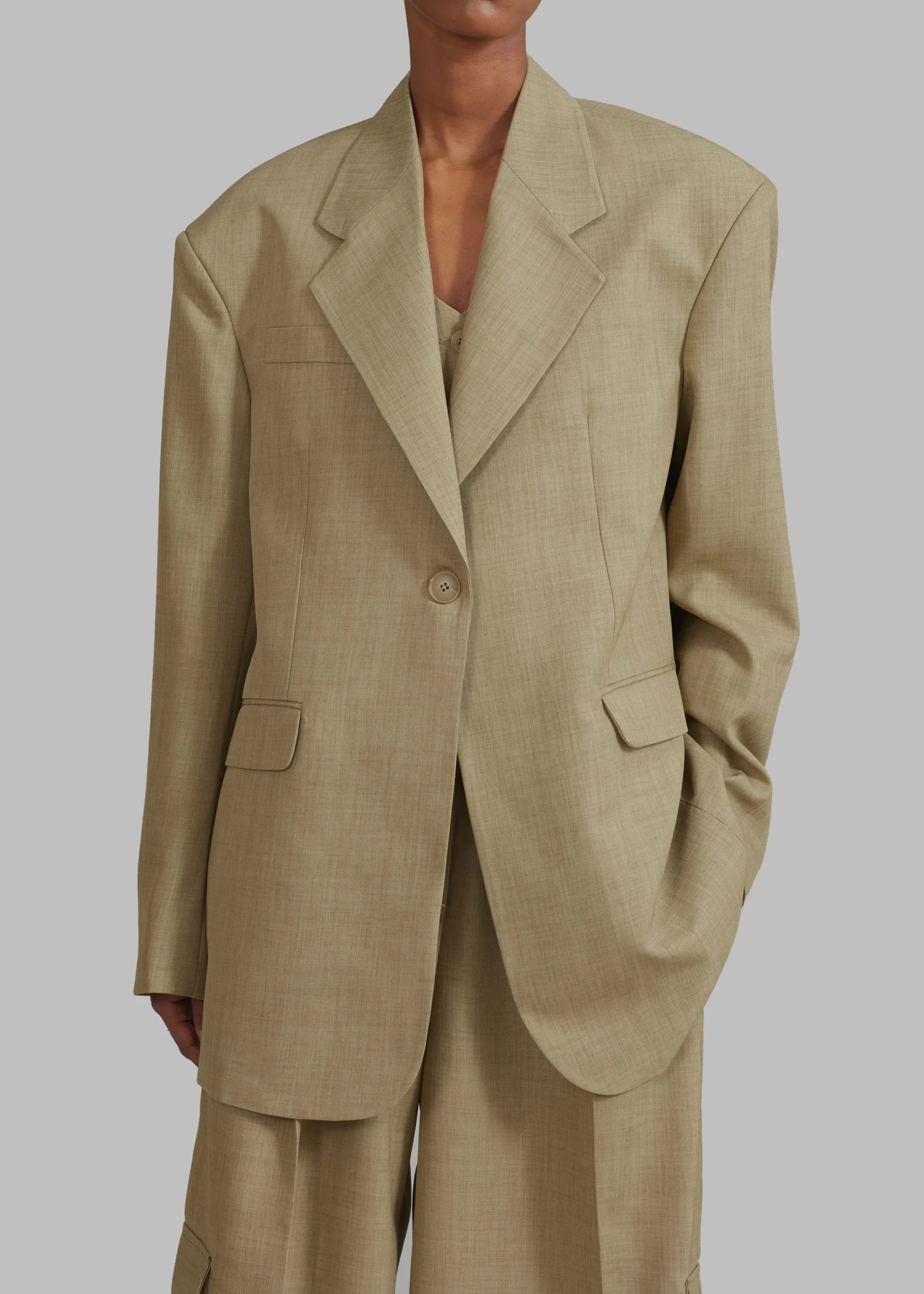 The Frankie Shop Gladys Blazer Khaki New