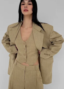 The Frankie Shop Gladys Vest Khaki Sale