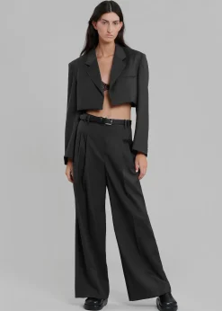 The Frankie Shop Glenn Wide Pants Black New