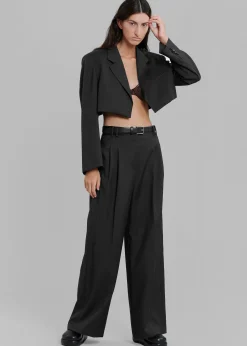 The Frankie Shop Glenn Wide Pants Black New