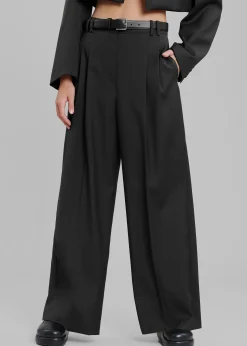 The Frankie Shop Glenn Wide Pants Black New