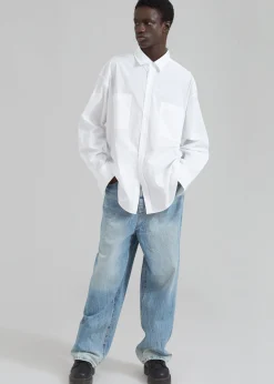 The Frankie Shop Gus Oversized Shirt White Discount
