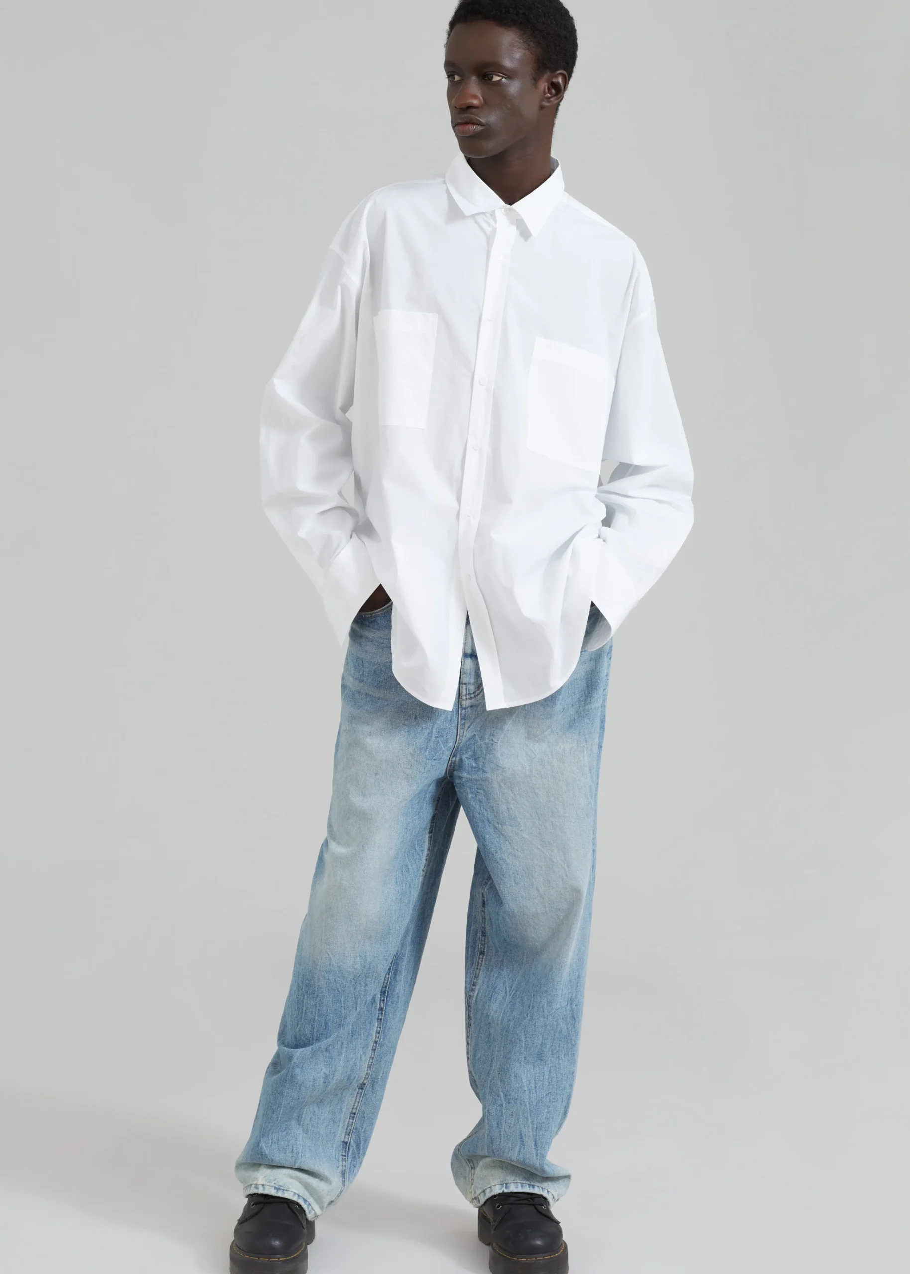 The Frankie Shop Gus Oversized Shirt White Discount