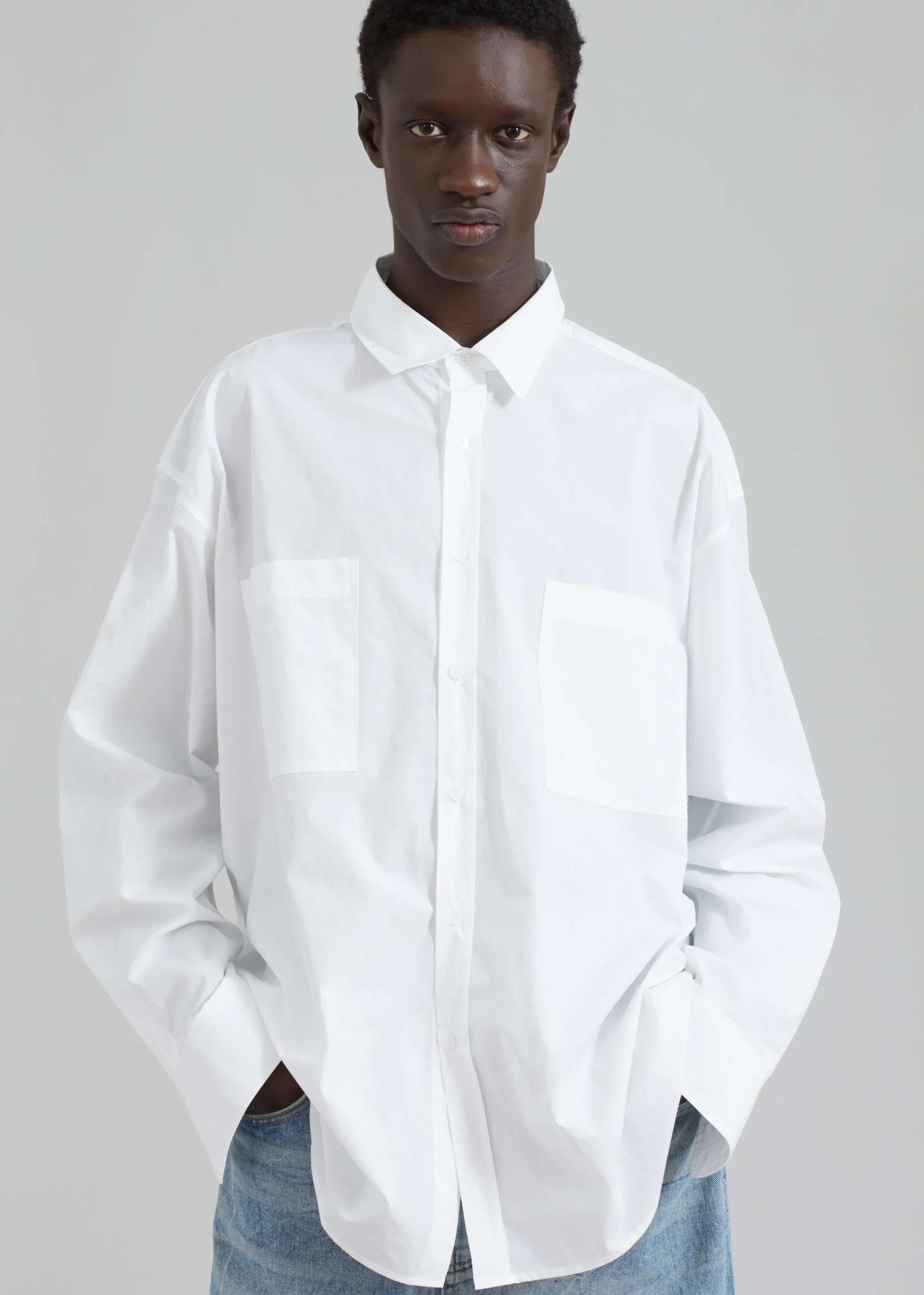 The Frankie Shop Gus Oversized Shirt White Discount