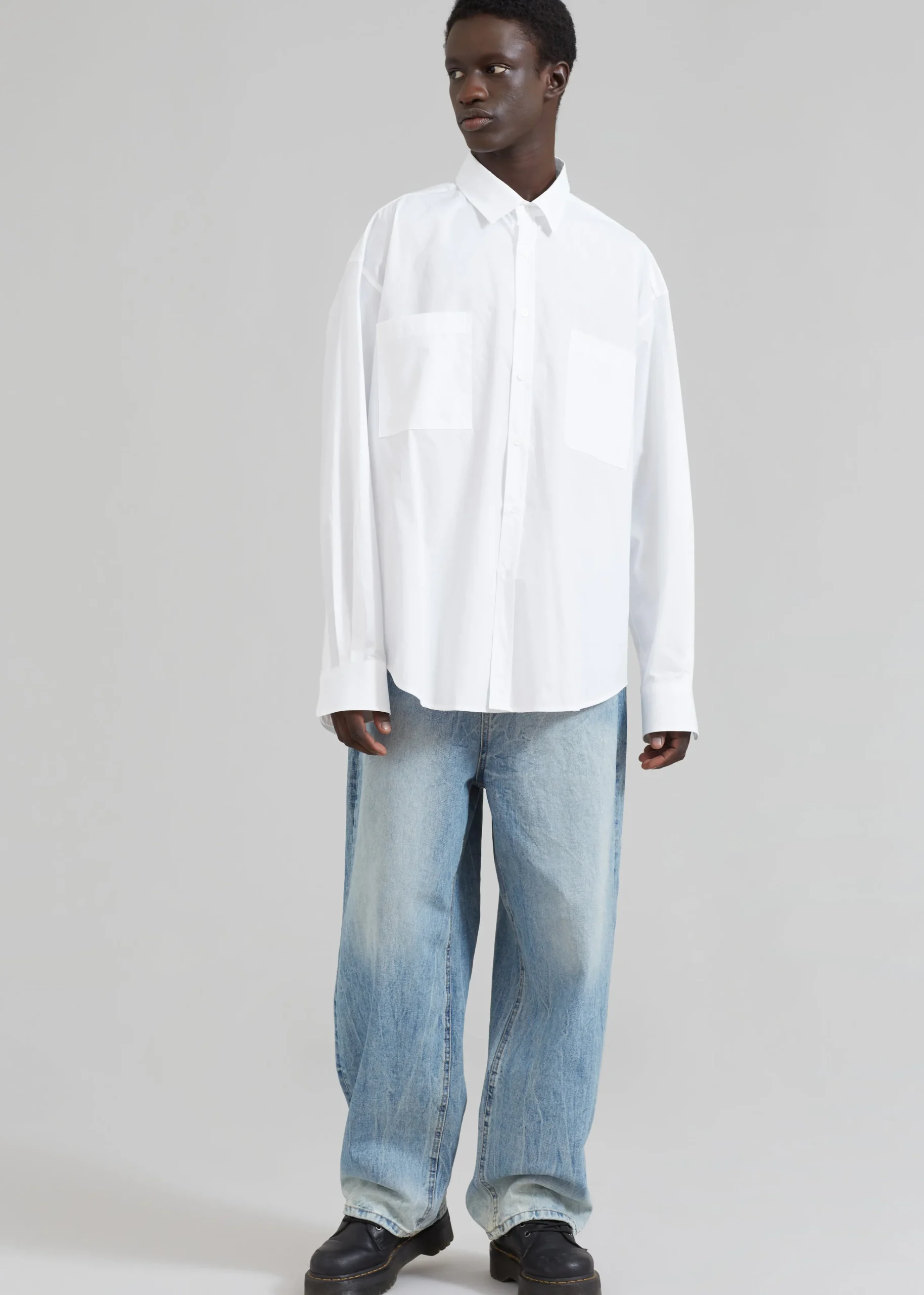 The Frankie Shop Gus Oversized Shirt White Discount