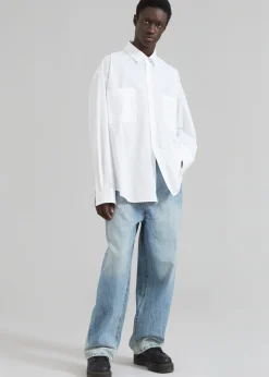The Frankie Shop Gus Oversized Shirt White Discount