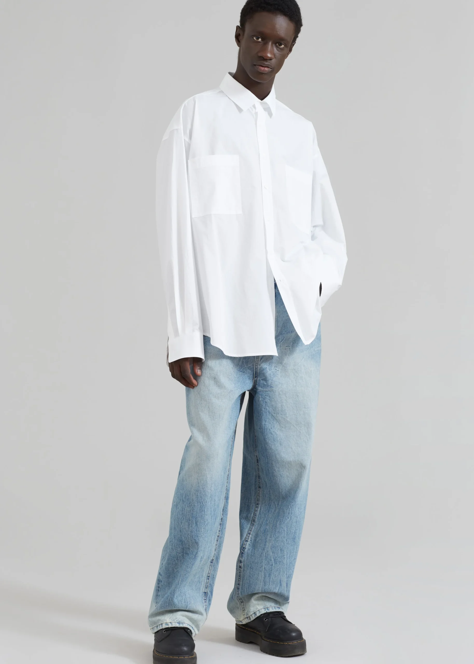 The Frankie Shop Gus Oversized Shirt White Discount