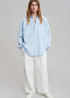 The Frankie Shop Gus Oversized Shirt Sky Sale