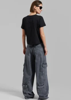 The Frankie Shop Haikure Bethany Cargo Pants Marble Black Online
