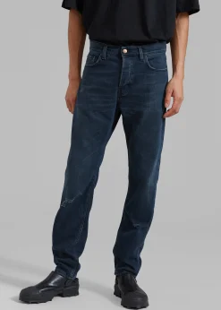 The Frankie Shop Haikure Tokyo Slim Pants Mended Blue Black New