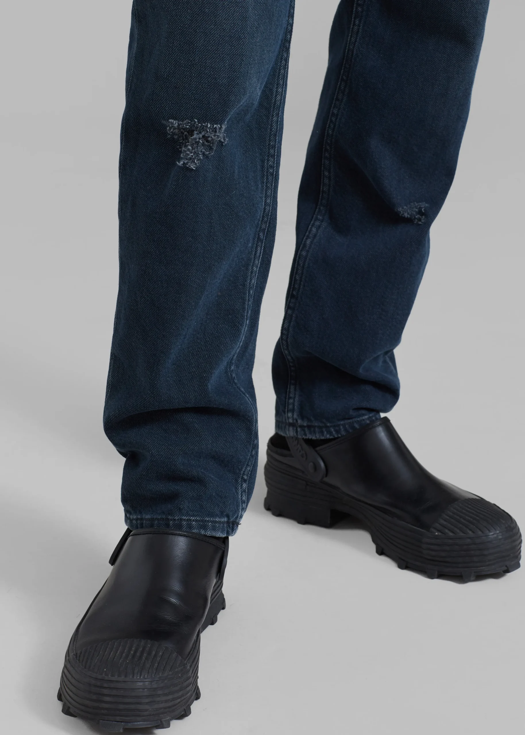 The Frankie Shop Haikure Tokyo Slim Pants Mended Blue Black New