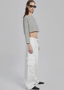 The Frankie Shop Hailey Denim Oversized Cargo Pants White Online