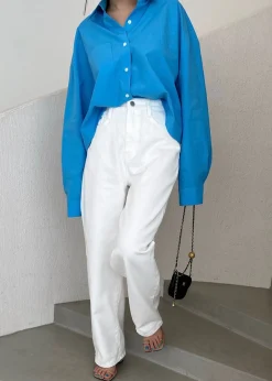 The Frankie Shop Hann Denim Pants White Sale