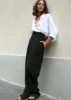 The Frankie Shop Hanna Silky Oversized Blouse White Sale