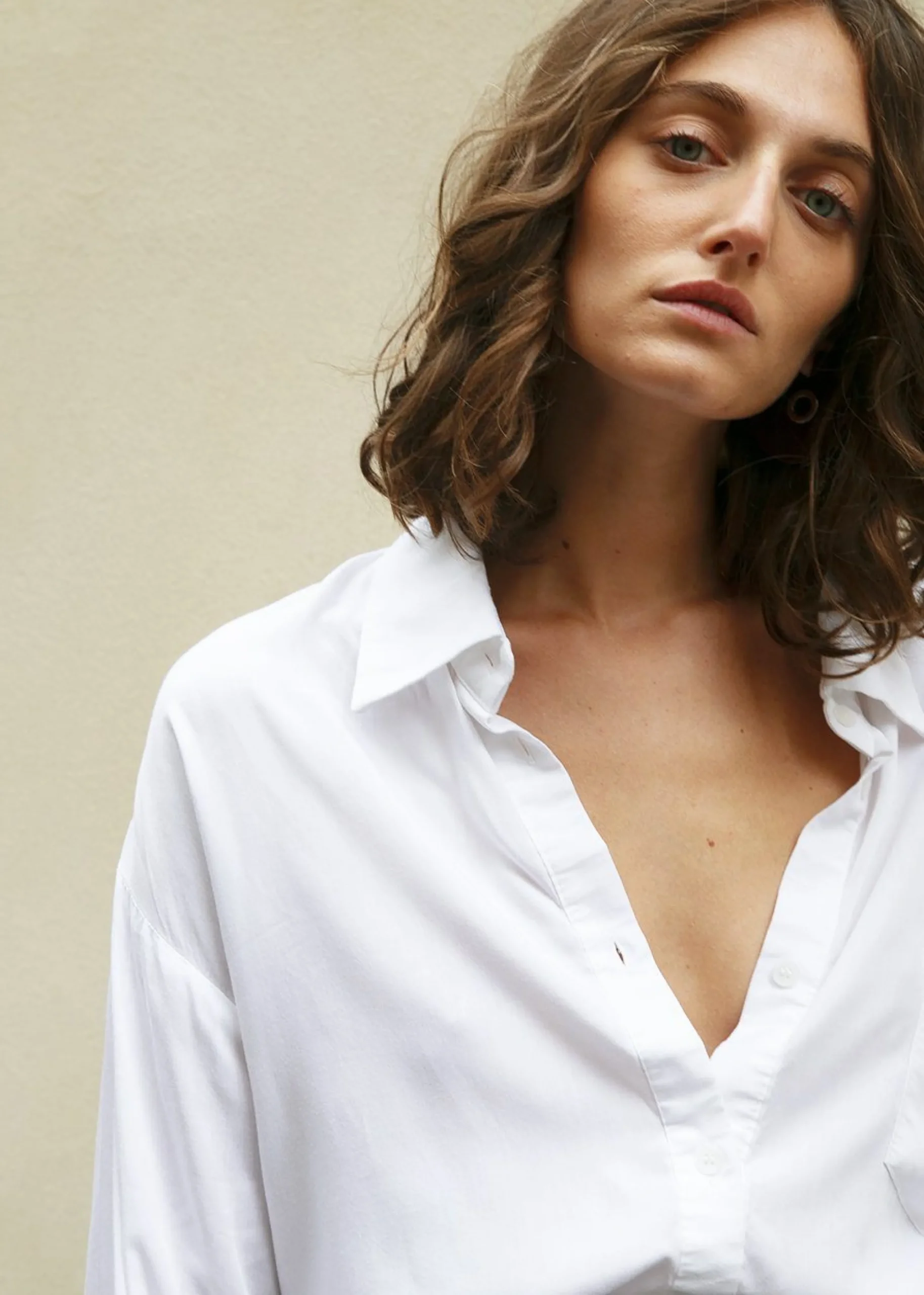 The Frankie Shop Hanna Silky Oversized Blouse White Sale