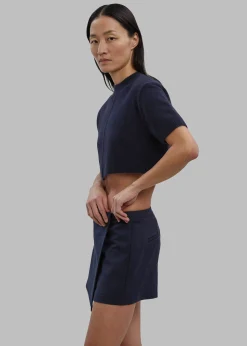 The Frankie Shop Hava Wrap Skort Navy