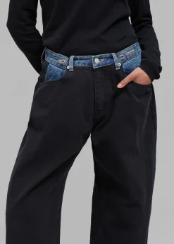 The Frankie Shop Hayla Contrast Denim Pants Black Best