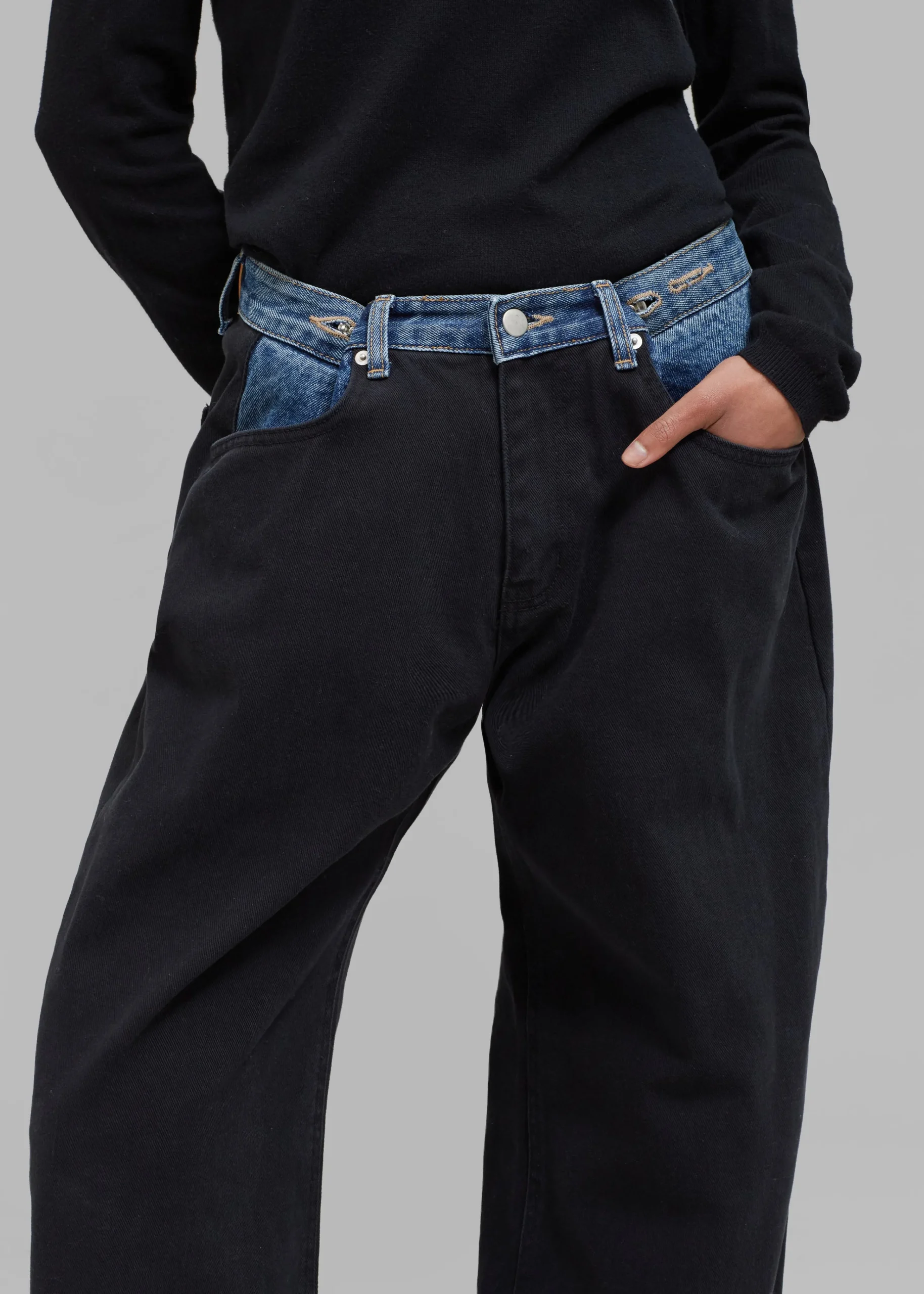 The Frankie Shop Hayla Contrast Denim Pants Black Best