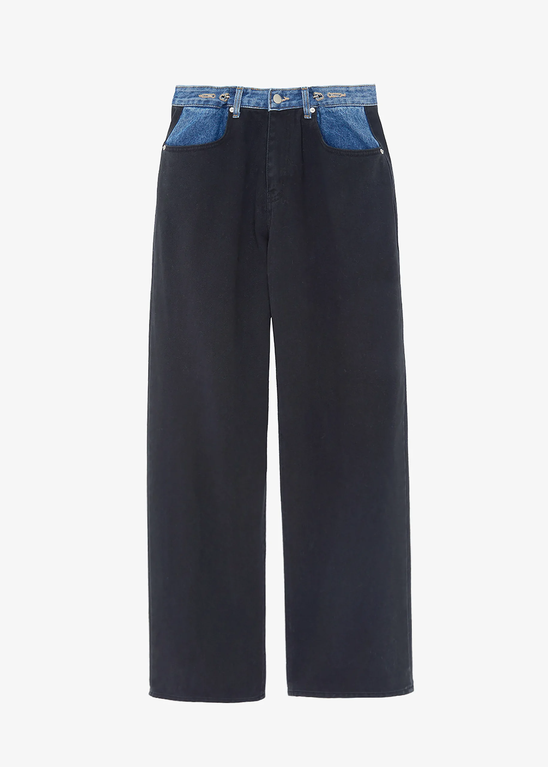 The Frankie Shop Hayla Contrast Denim Pants Black Best